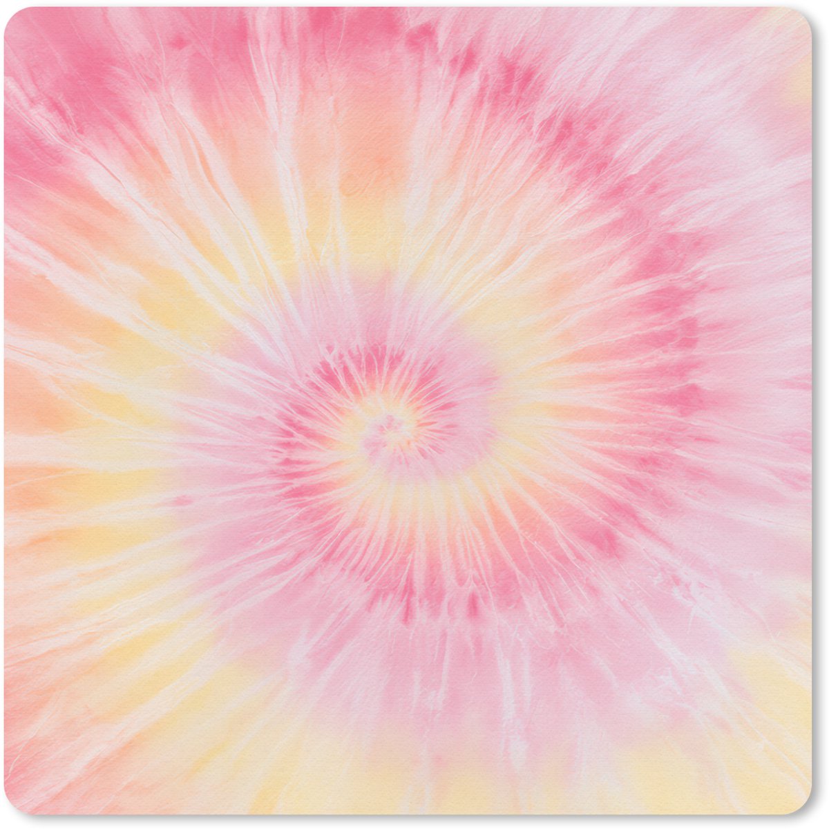 Muismat 30x30 cm - Mousepad Patroon - Tie Dye - Pasteltinten - Roze - Muismatten