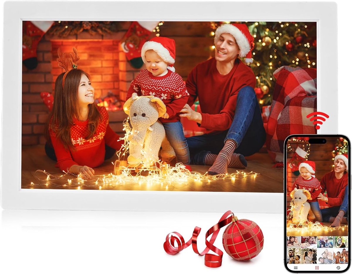 Digitale fotolijst 15.6 inch met wifi, touchscreen en hoge resolutie