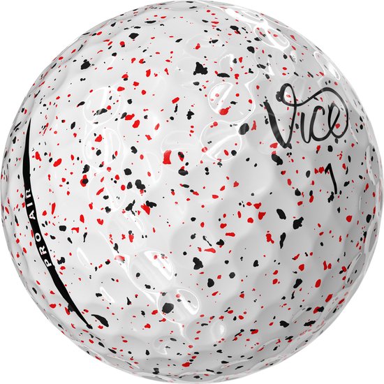 Vice Golf Pro Air - 12 golfballen - Drip Rood Zwart - Urethane cover - 3-delig - Hoge vlucht & lange carry van Merkloos — afbeelding 4