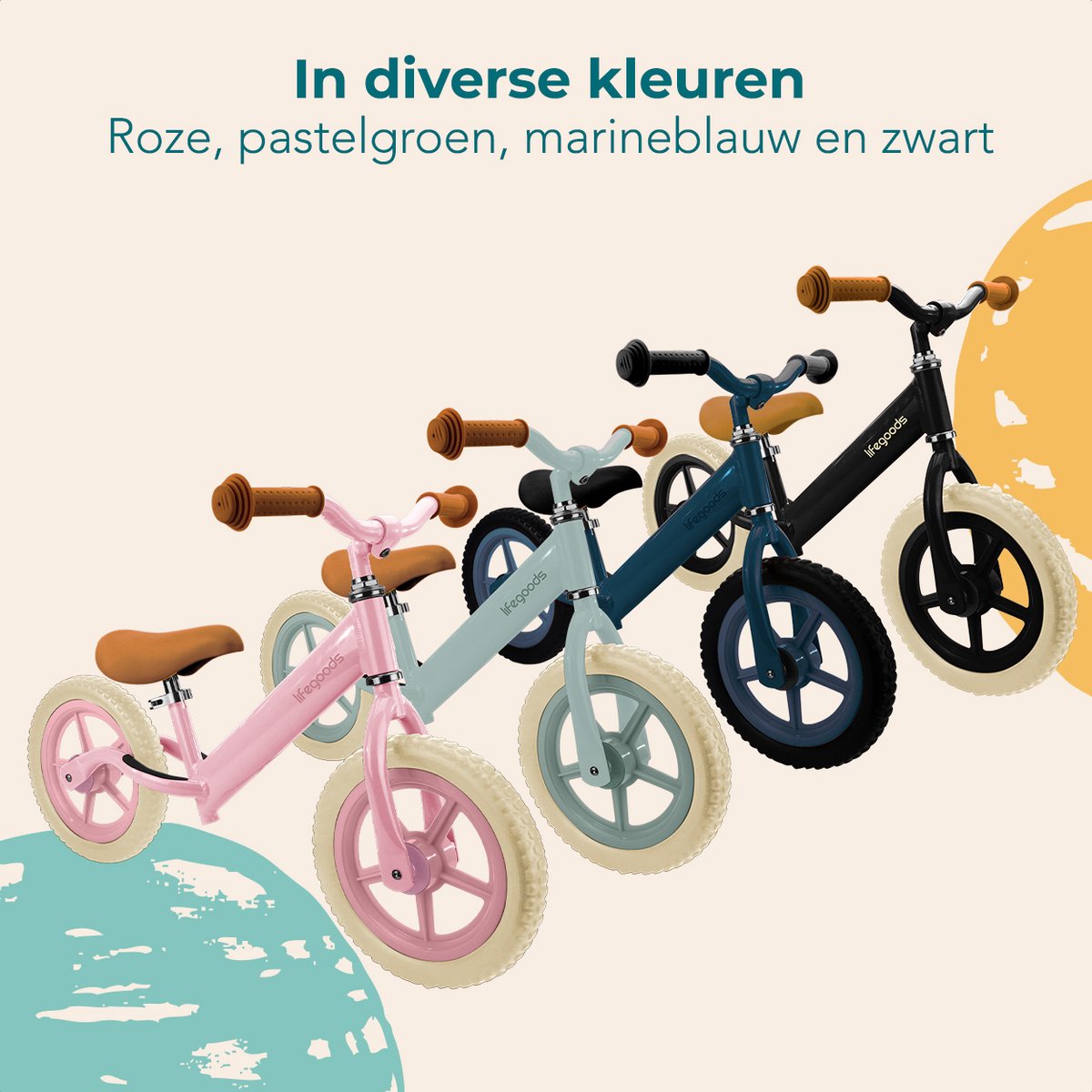 LifeGoods Loopfiets - Speelgoed 2 jaar en ouder - Jongens en Meisjes - Balance Bike - Loopfietsje - Zwart — afbeelding 4