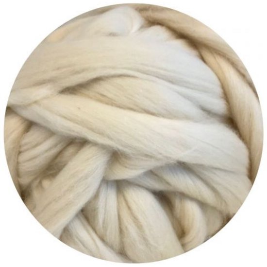 Lontwol Ivory | 1 kilo | voor XXL breien, vilten, spinnen, haken | ivory