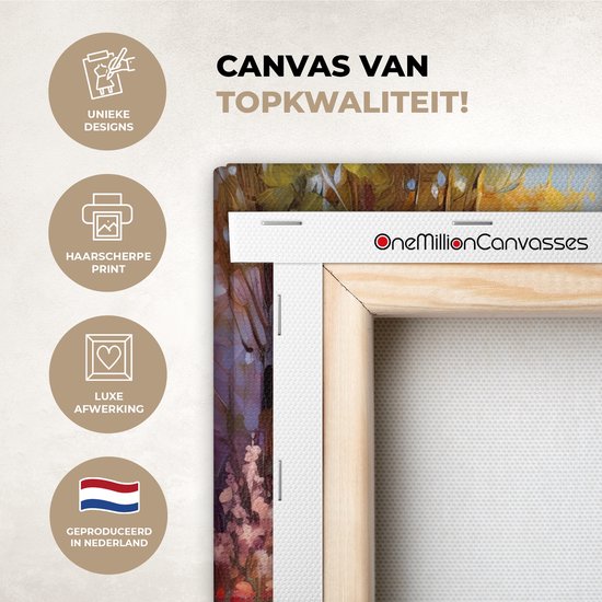 Peinture sur toile paysage 60x40 cm - Décoration rurale - Toile de Décoration murale pour chambre - Oeuvre Fleurs - Toile murale cuisine nature - Photo sur toile - Peinture de cuisine décoration de maison - Toile d'art