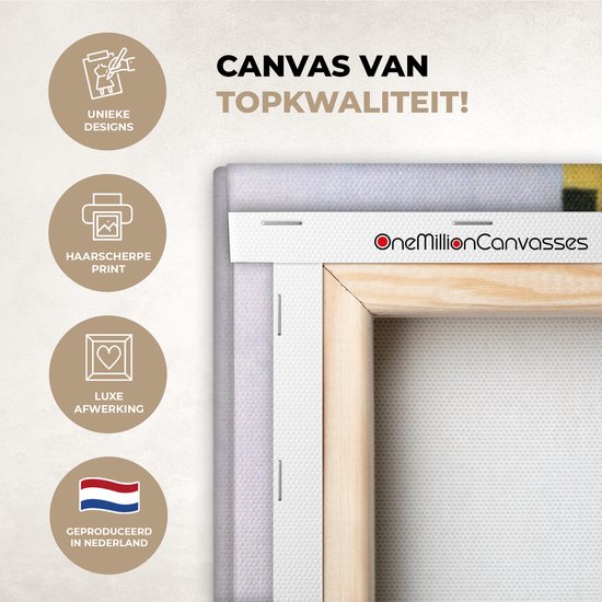 Toile Peinture Art - Mondrian - Maîtres Anciens - 160x120 cm - Décoration murale XXL