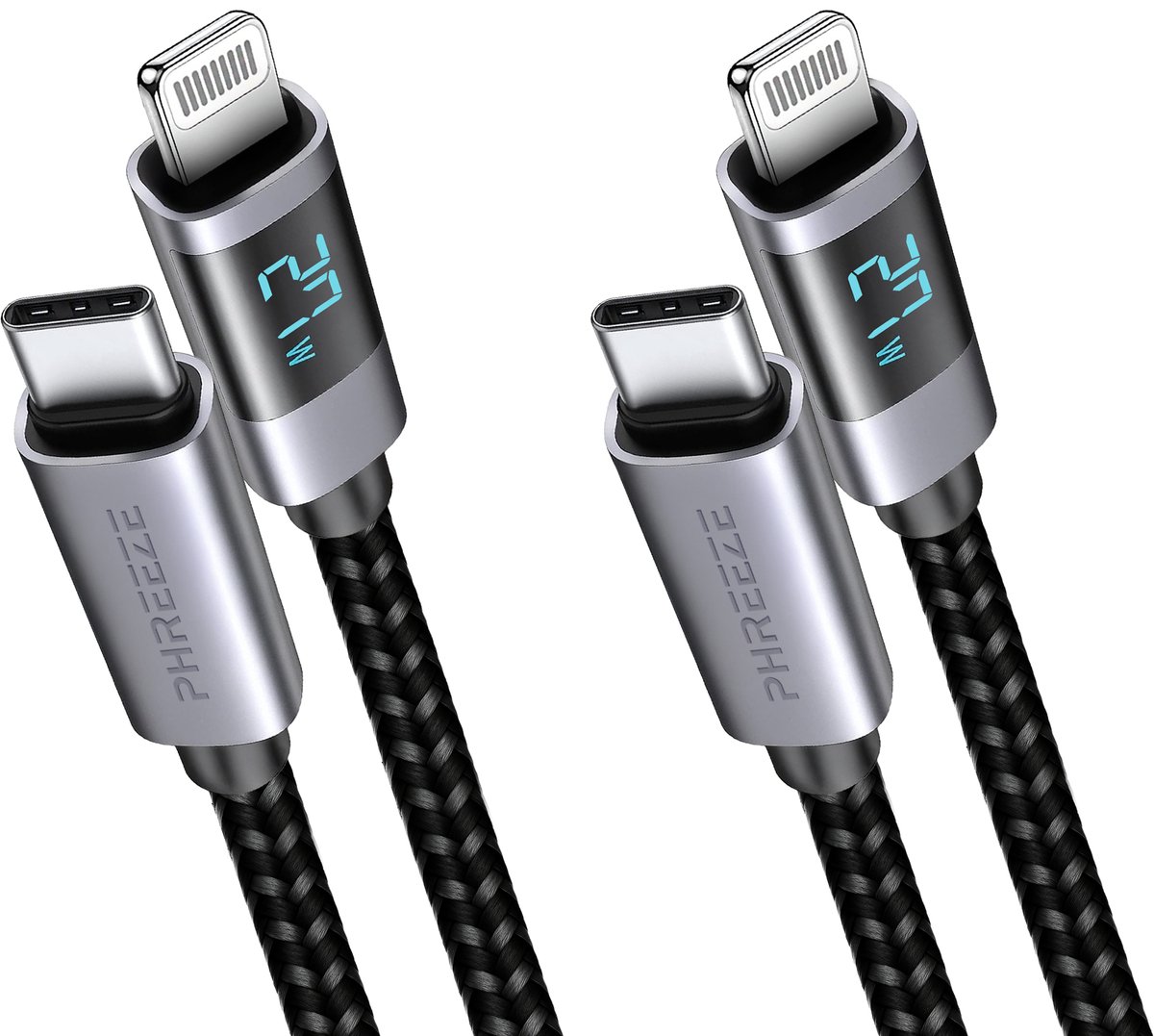 Kabel geschikt voor iPhone 14,13,12,11 - 27w snellader - Usb tester