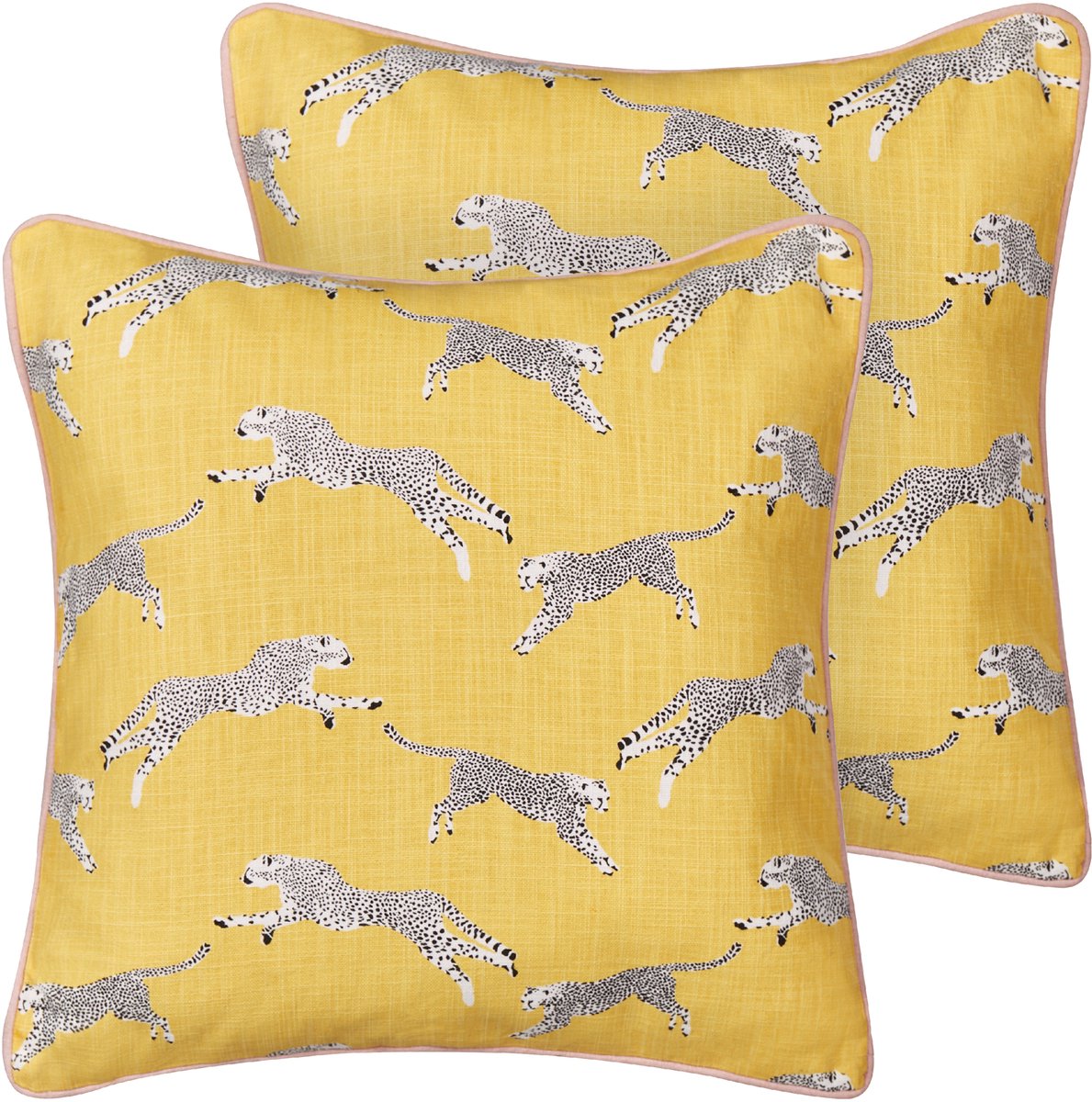 Beliani ARALES - Sierkussen set van 2 - Geel - 45 x 45 cm - Katoen