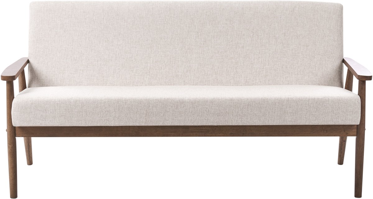 ESRUM - Driezitsbank - Beige/Donkerbruin - Polyester