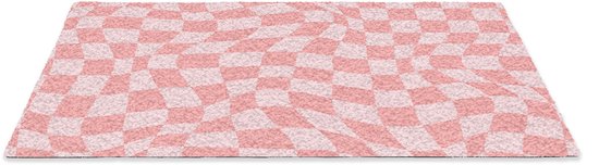 Paillasson 90x60 cm - Paillasson à motif carré - Rose - Lignes ondulées - Tapis d'intérieur - Paillasson avec imprimé - Paillassons avec housse anti-poussière