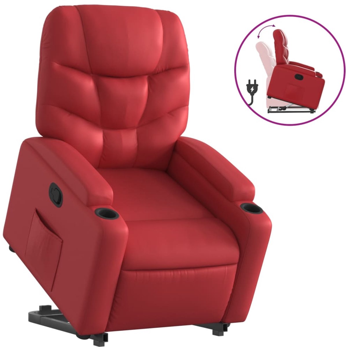vidaXL Sta-op-stoel - kunstleer - rood