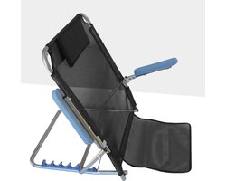 SUMOH® Verstelbare Rugsteun met armsteunen – 5 Standen – Inklapbaar & Draagbaar – Comfortabele Rugleuning met Hoofdkussen – Voor Bed, Bank, Strand & Camping – Ideaal om te Lezen of TV te Kijken - ZWART