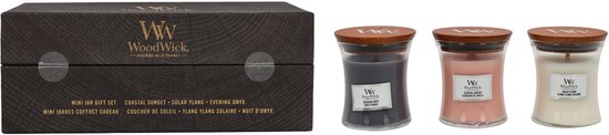 WoodWick Hourglass Geurkaars Deluxe Cadeauset - 3 Mini - Floral - 60 branduren