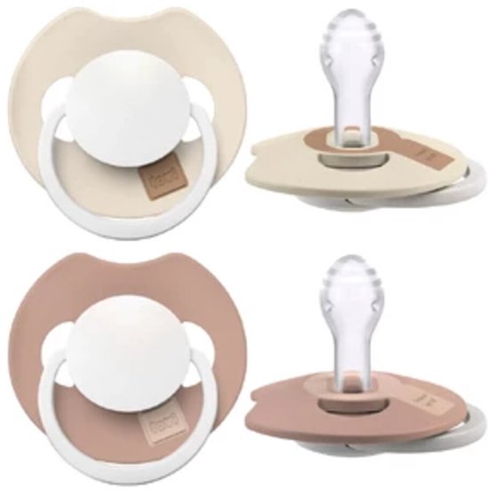 Difrax Fopspeen Prime Glow Dynamic 0-6 mnd Ivory Blush - 2 x 2 stuks - Voordeelverpakking van Difrax — afbeelding 2