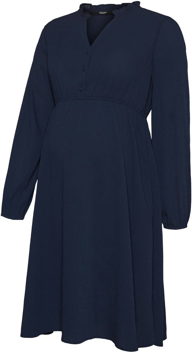 Vero Moda MATERNITY - VMMAYA V-NECK LS DRESS GA - Dames - Mini jurken Navy Blazer