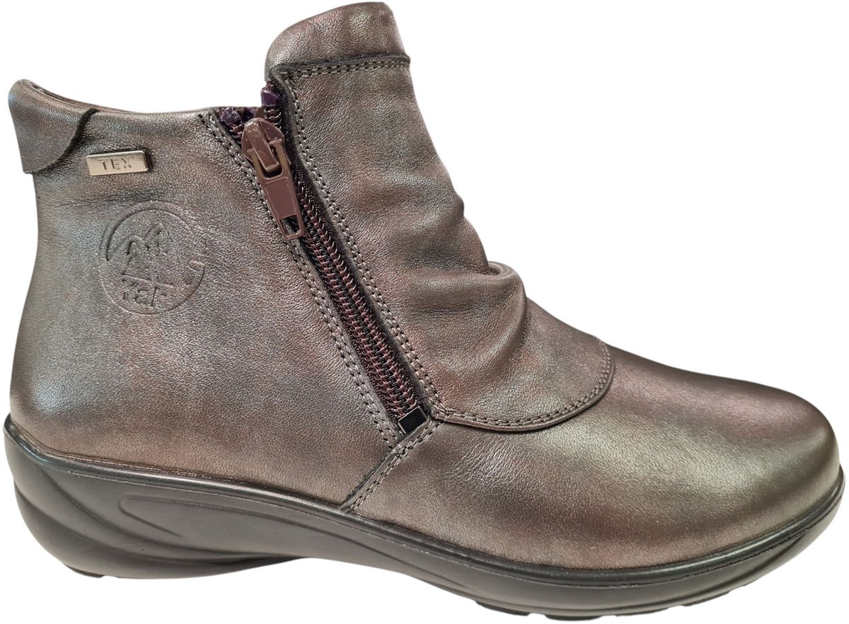 G Comfort Anthraciet Leren Dames Enkellaarsjes - Anthraciet - 39
