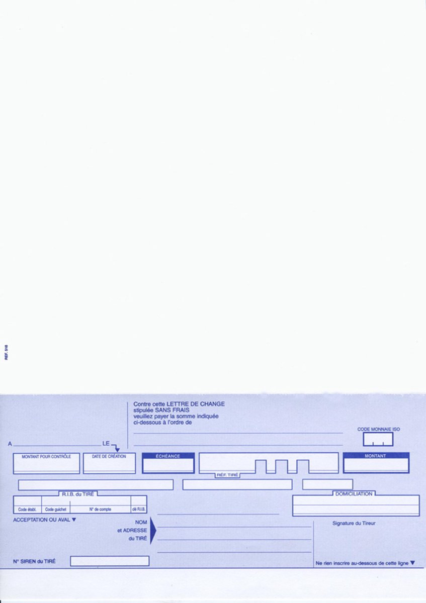 elve ramette de traites normalis‚es 3 par feuille