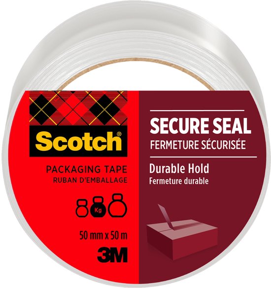Verpakkingstape Scotch Secure Seal 50mmx50m transparant | Stuk a 1 rol