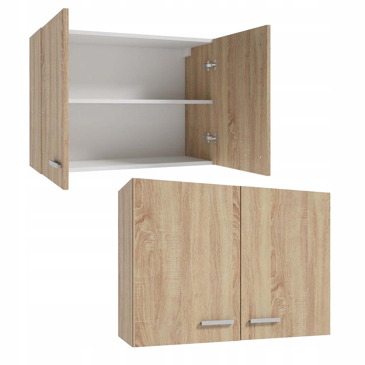 STAMAR Bovenkeuken Kast 80x58 Deuren Plank Handgrepen - Eik Dąb Sonoma