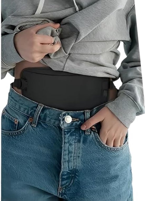 Moneybelt - Geldriem - Reisportemonnee Travel Wallet - Geldbuidel op lichaam - Anti-diefstal Geldtasje met RFID - Zwart