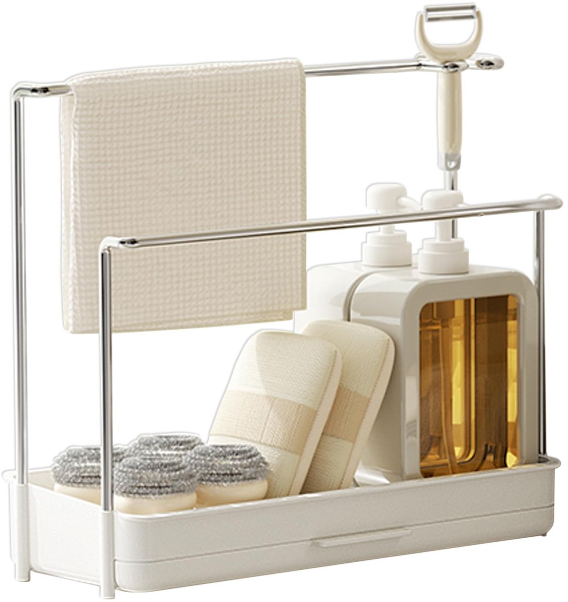 Azomor® Ruimtebesparende en veelzijdige gootsteenorganizer voor keuken en badkamer