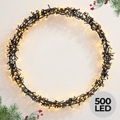 Couronne de Noël illuminée Lomera - LED Wit chaud - 500 LED - 8 fonctions lumineuses - Intérieur et extérieur - Décoration de Noël - Adaptateur IP44 - Couronne LED avec mémoire - Couronne de Noël - Éclairage d'ambiance - Décoration festive