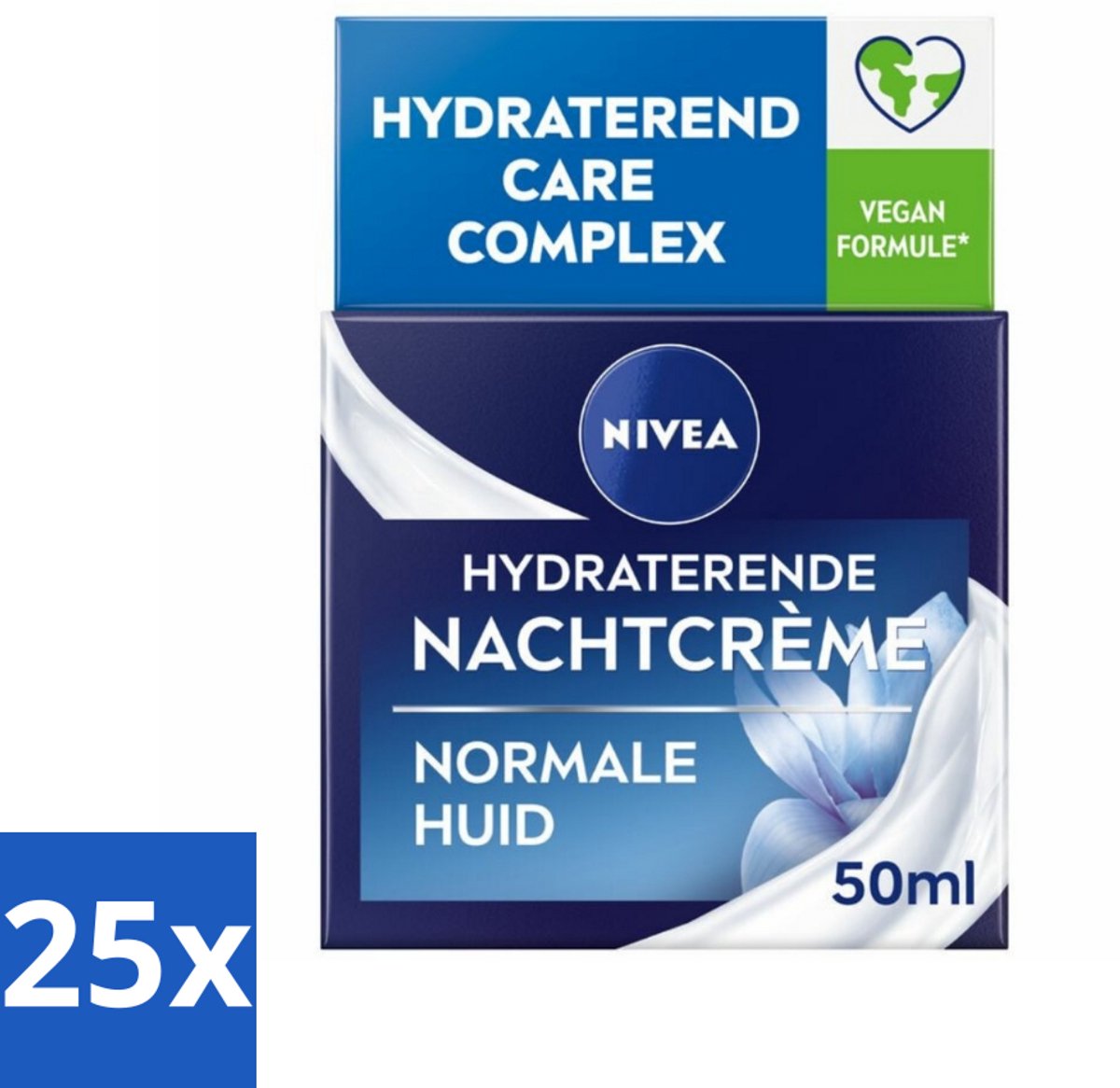 25 x NIVEA - Nachtcrème - Essentials Hydraterend - Voor normale tot gemengde huid - Met Lotusextract, Waterlelie-extract, Vitamine E & Provitamine B5 - 50 ml - Nachtcrème - Hydraterende Crème - Huidverzorging - Huidhydratatie - Crème Voor Gezicht