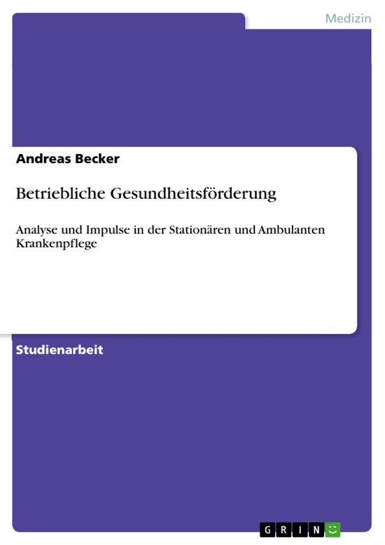Betriebliche Gesundheitsförderung - cover