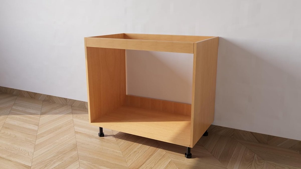 Inbouwkast voor Gootsteen zonder Deuren - Beuken Kleur, 90 x 55 x 72 cm