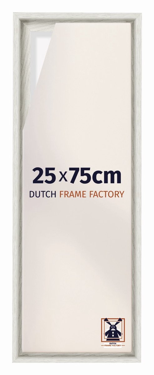 Dutch Frame Factory Baklijst 25x75 cm - White Wash - Geschikt voor Canvasdoek - MDF Baklijst Lausanne