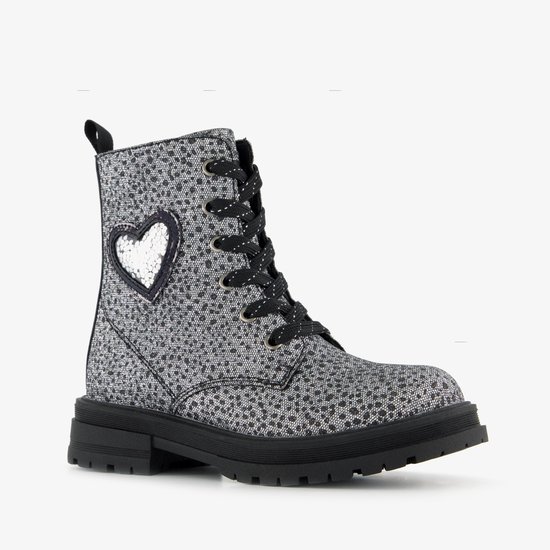 Bottes à lacets fille Blue Box avec cœur argenté - Pointure 38