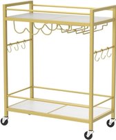 PASPRT Chariot De Bar Doré, Chariot De Service De Cuisine Mobile, Chariot à Vin, étagères De Rangement à 3 Niveaux, Facile à Assembler, Gain De Place, Pour La Maison
