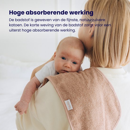 Funnies Spuugdoekjes 5 Stuks Cream - Set van 5 Zachte Spuugdoekjes - Monddoekjes - Kwijldoekjes - 20x55 cm - Absorberend en Zacht - 100% Katoenen Badstof - Perfect voor na de Borstvoeding, Voeden en Bescherming van Kleding — afbeelding 5