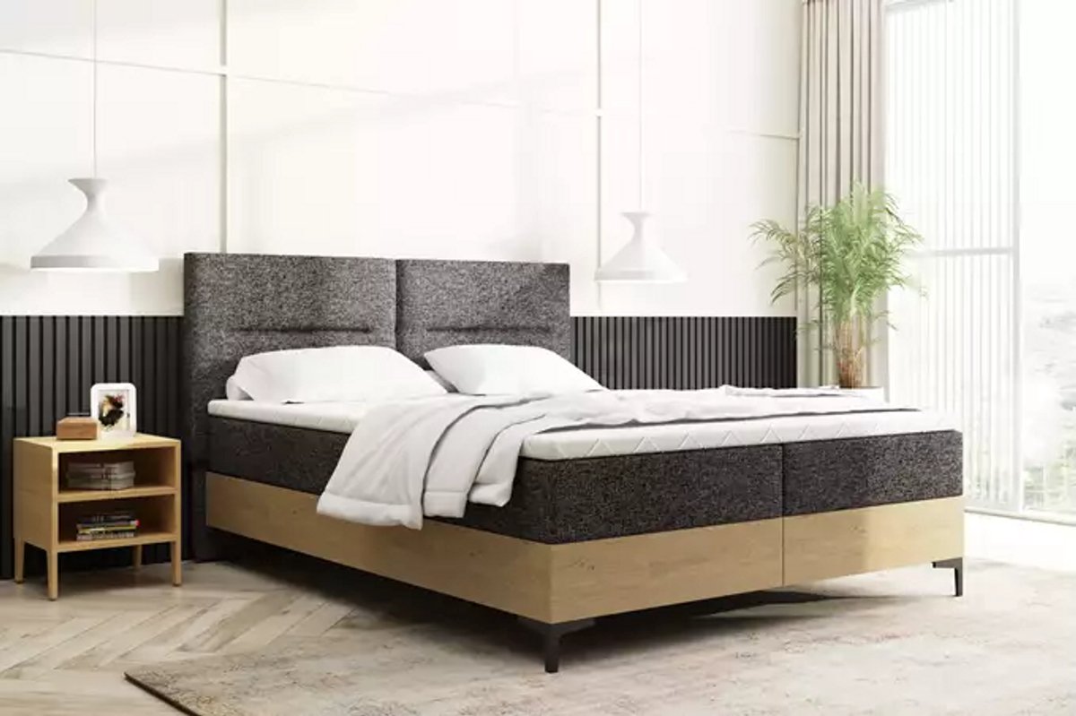 BMS Continental - Bed - 140x200 - Met Opbergruimte - Eikenhout Imperial