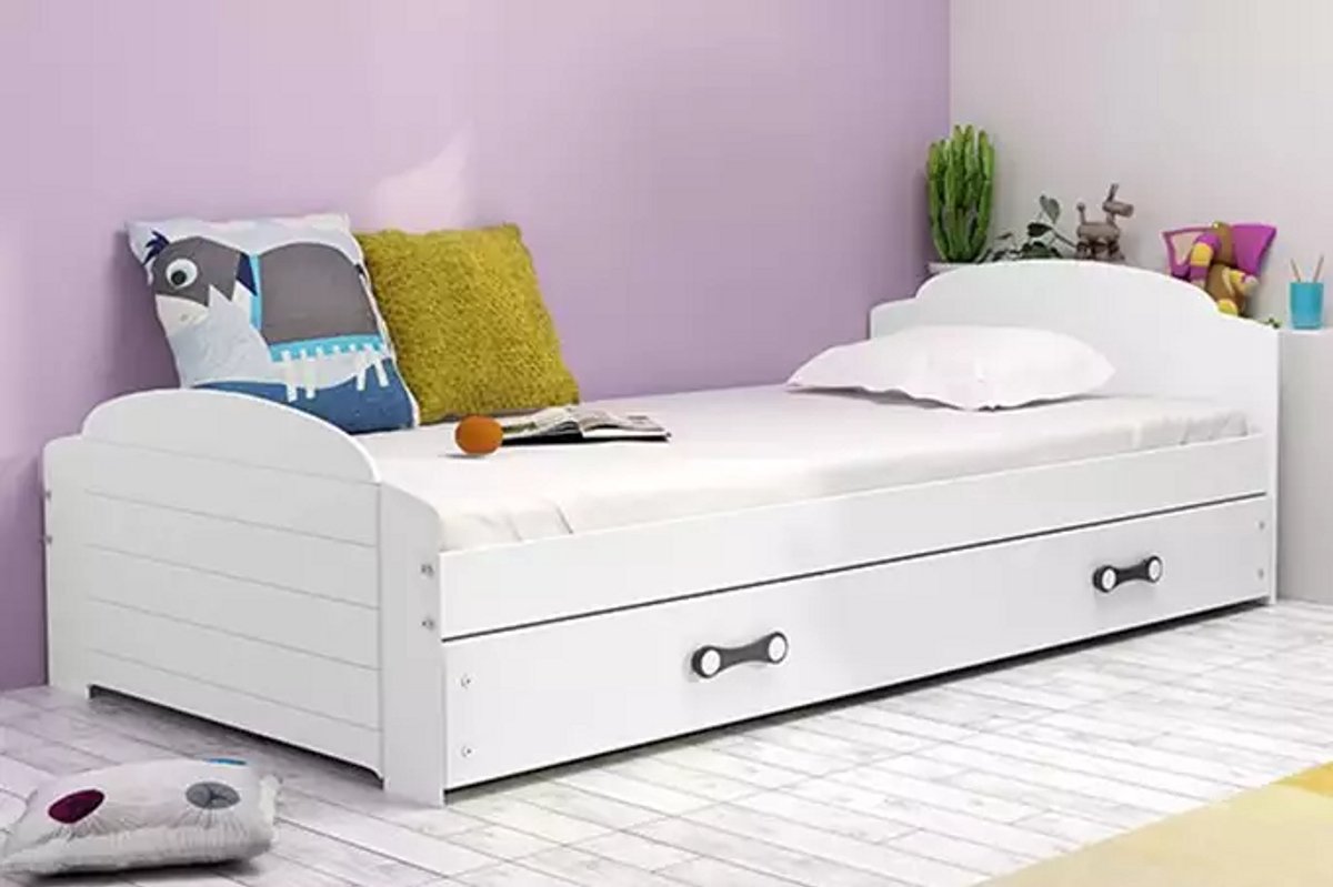 BMS - Single Youth Bed - 90x200 cm - Met Lade - Wit