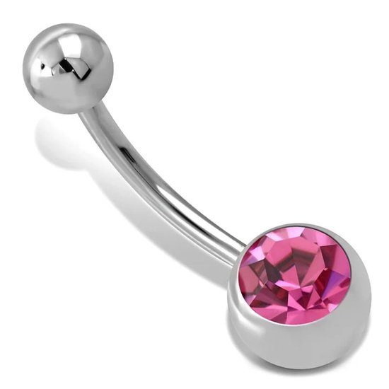Rajnard Navelstaafje, 14G, 6/8/10/12/14 mm, navelstaafjes van chirurgisch staal, met zirkonia, navelpiercing, navelstaafje, sieraden voor dames en heren, Metaal