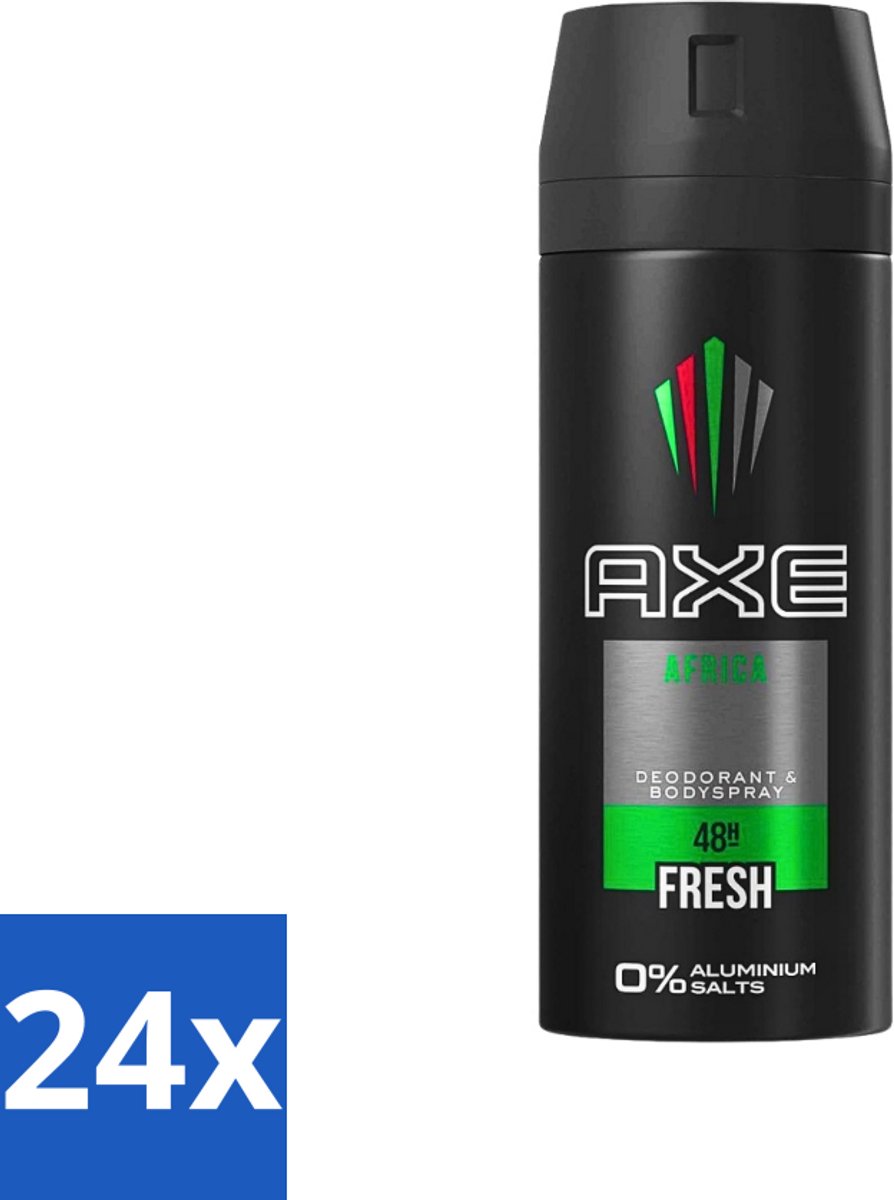 24 x AXE - Deodorant Spray - Africa - Sinaasappel & Sandelhout - Verzorgend - 150 ml - AXE Deodorant - Deodorant Spray - Sinaasappel Geur - Sandelhout Geur - Langdurige Bescherming