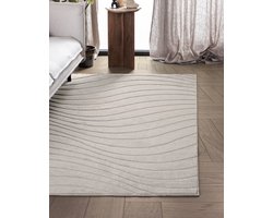 Carpetique Vloerkleed Rechthoek - 160x230 cm – Beige - Antislip – Japandi & Scandinavisch Woonkamer Tapijt