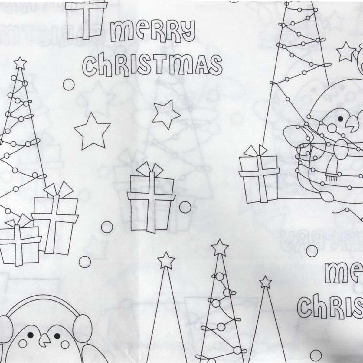Svenska Living Kerst tafelkleed - 2x - inkleurbaar - 240 x 135 cm - voor kinderen - tafellaken kerst kleurplaten