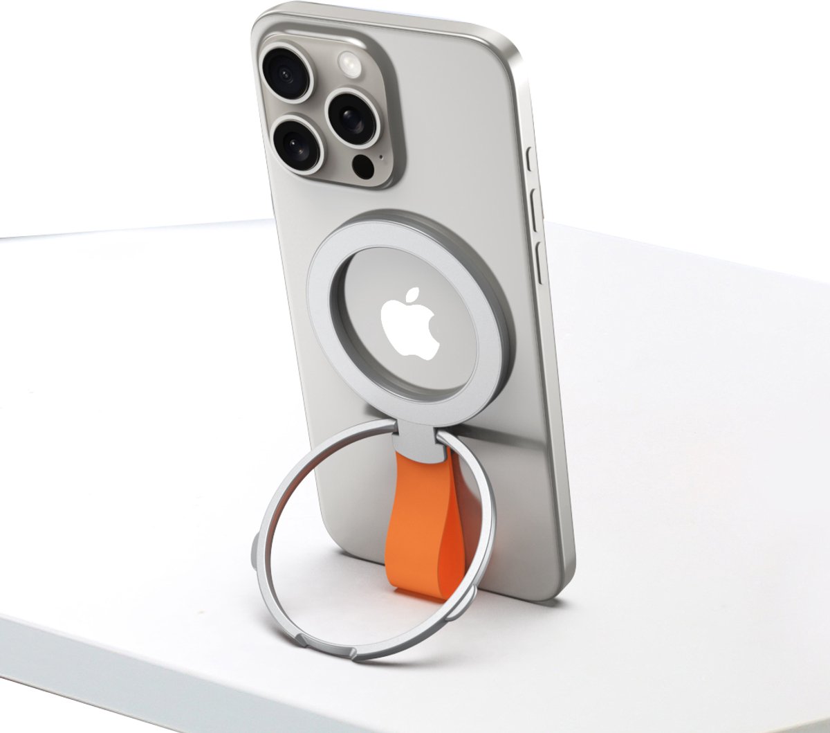 Rixus RXPH20SO Mobile Phone Holder With MagSafe Silver And Orange