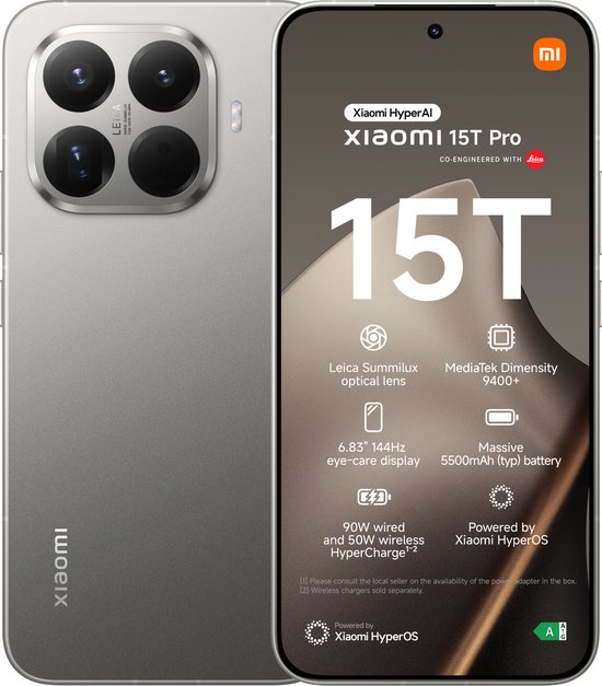 Xiaomi 15T Pro - 512GB opslag - 12GB RAM - Grijs | bol