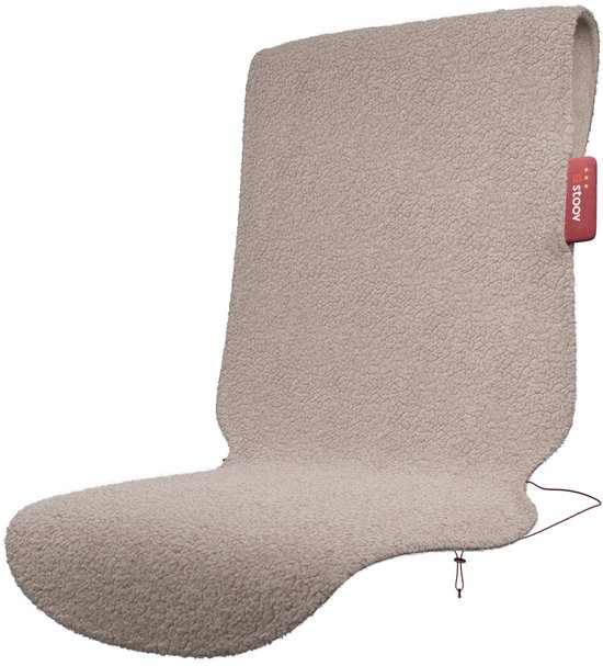 Stoov Warmtedeken | Big Hug XL³ | Duurzaam & Draadloos | Infrarood warmtedeken | Verwarmd stoelkleed | 47x135 cm | Soft Beige XL | Woolly | Flex 33Wh batterij