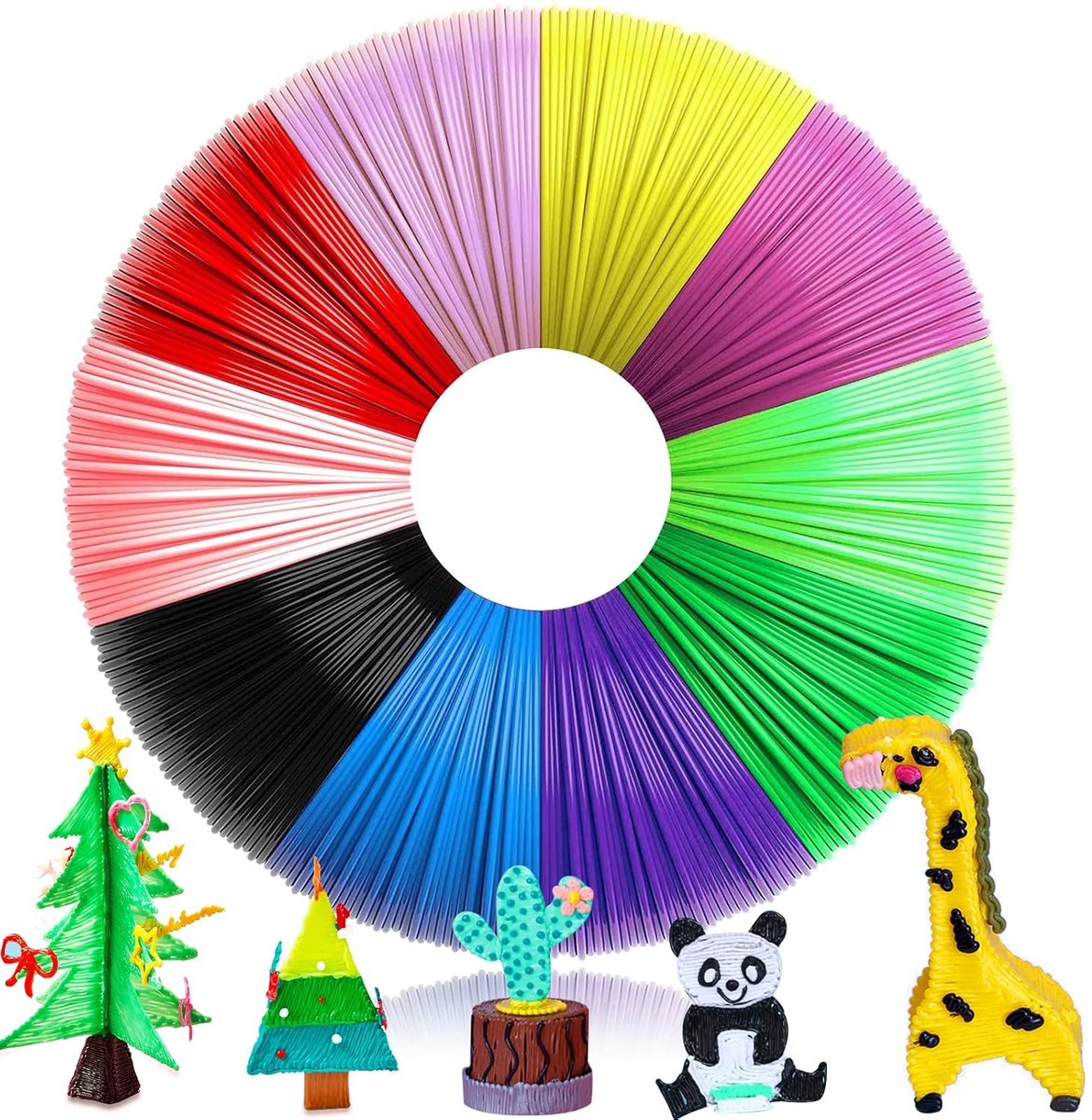 3D Pen PLA Filament Refills - 10 Kleuren - 5 Meter per Kleur - Creatief 3D Printen