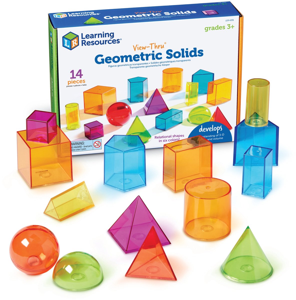 Learning Resources view-thru® geometric solids (set van 14) - 3+