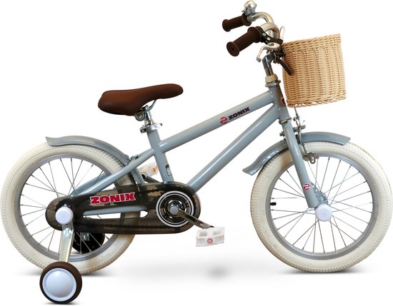 Zonix Kinderfiets 16 Inch Jongensfiets - Pastel Slate Blue Met Zijwieltjes - Leeftijd 4-6 Jaar - Kledingmaat 103-118 van Zonix — afbeelding 3