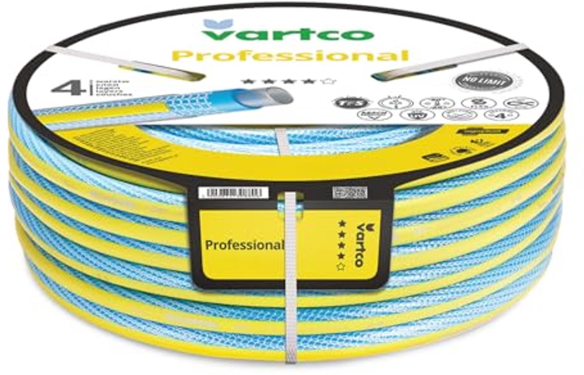 Professionele 4-laagse tuinslang voor irrigatie - UV-bestendig en torsievrij systeem, 25 bar (3/4 inch, 30 m)