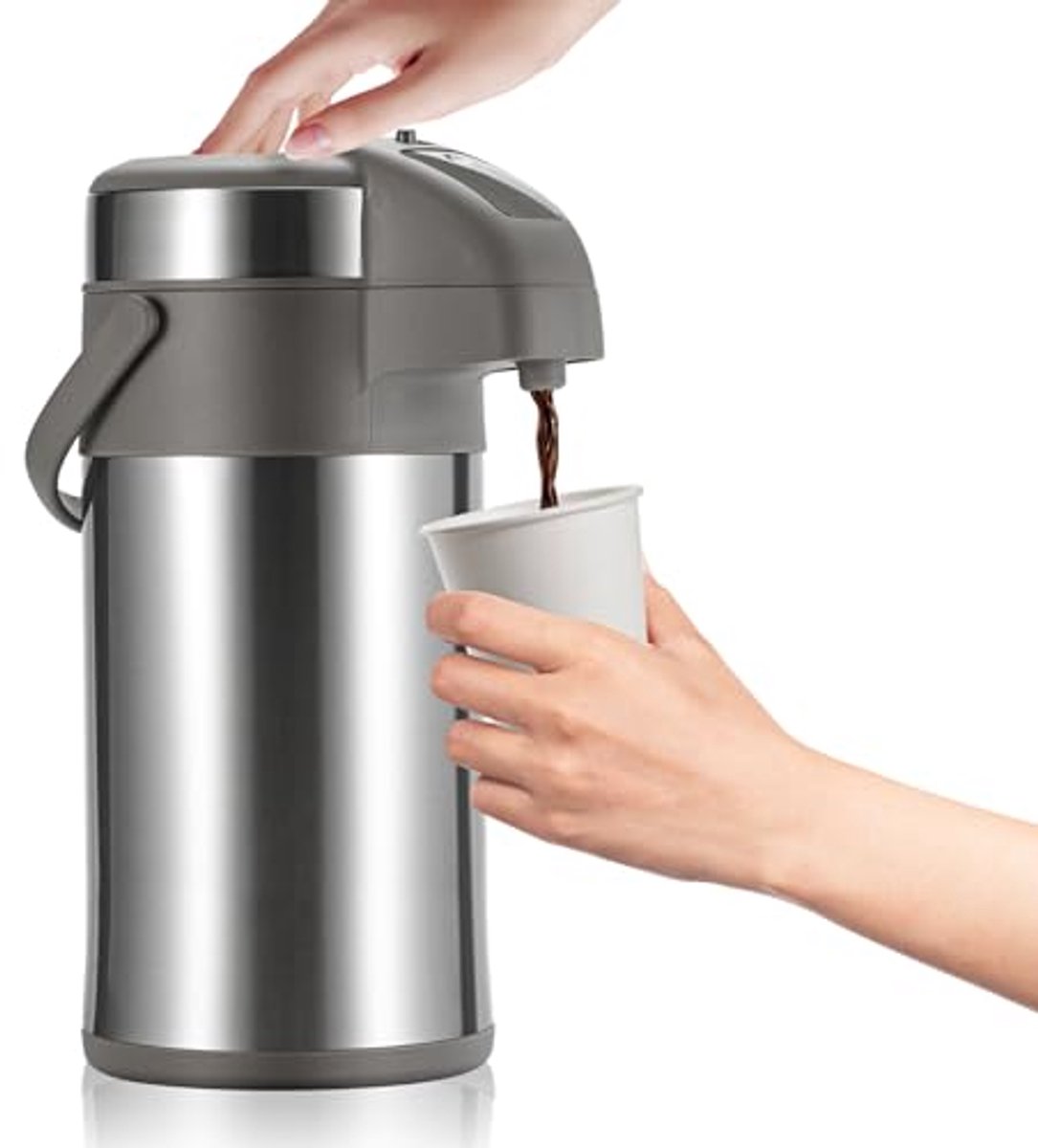 Thermische Koffiekaraf, Drankdispenser, RVS Koffiekaraf 4 Liter voor Warme Dranken - Zilver