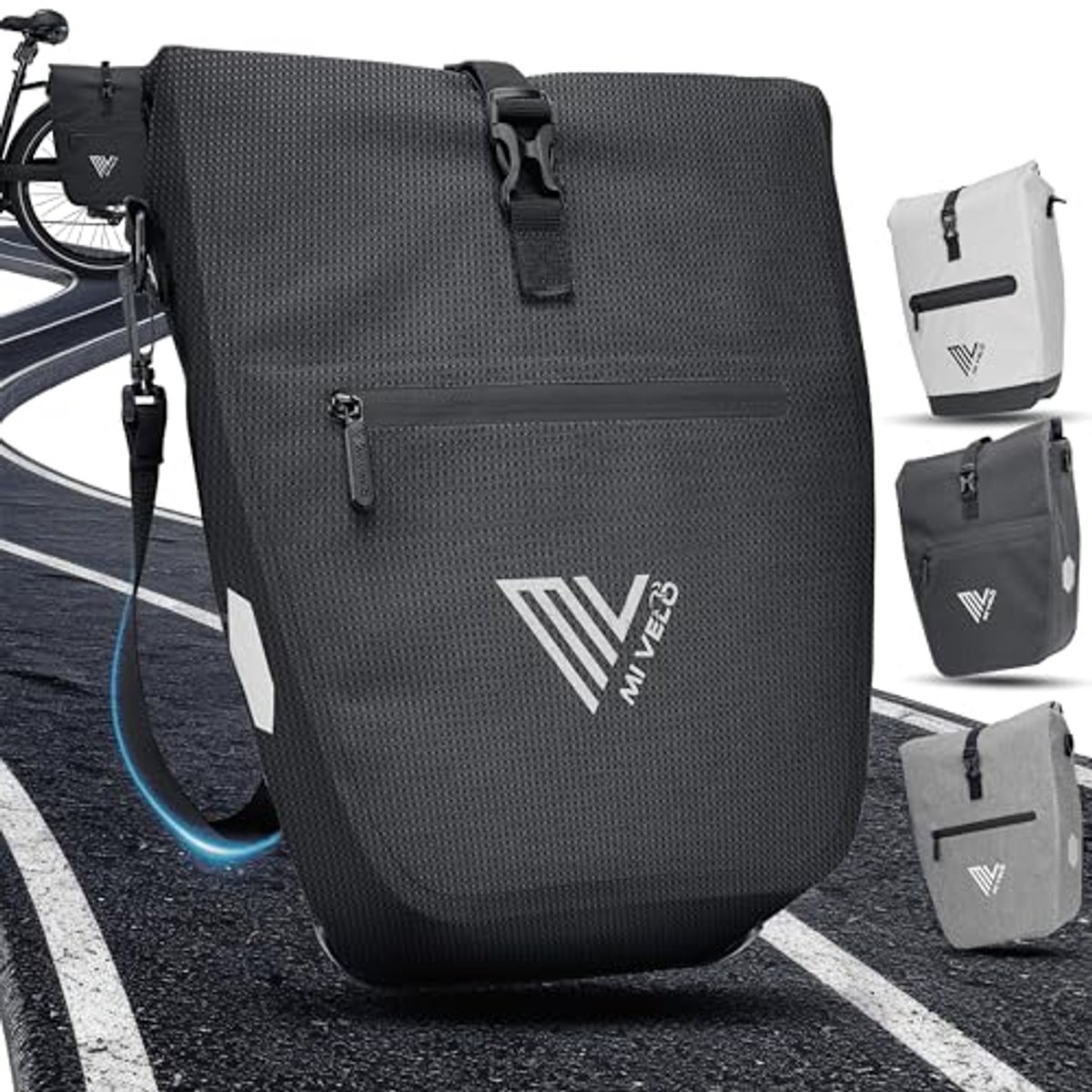 2-in-1 Fietstas voor Bagagedrager - Reflecterende Waterdichte Fietstas met Laptopcompartiment en Schouderriem - 25 Liter