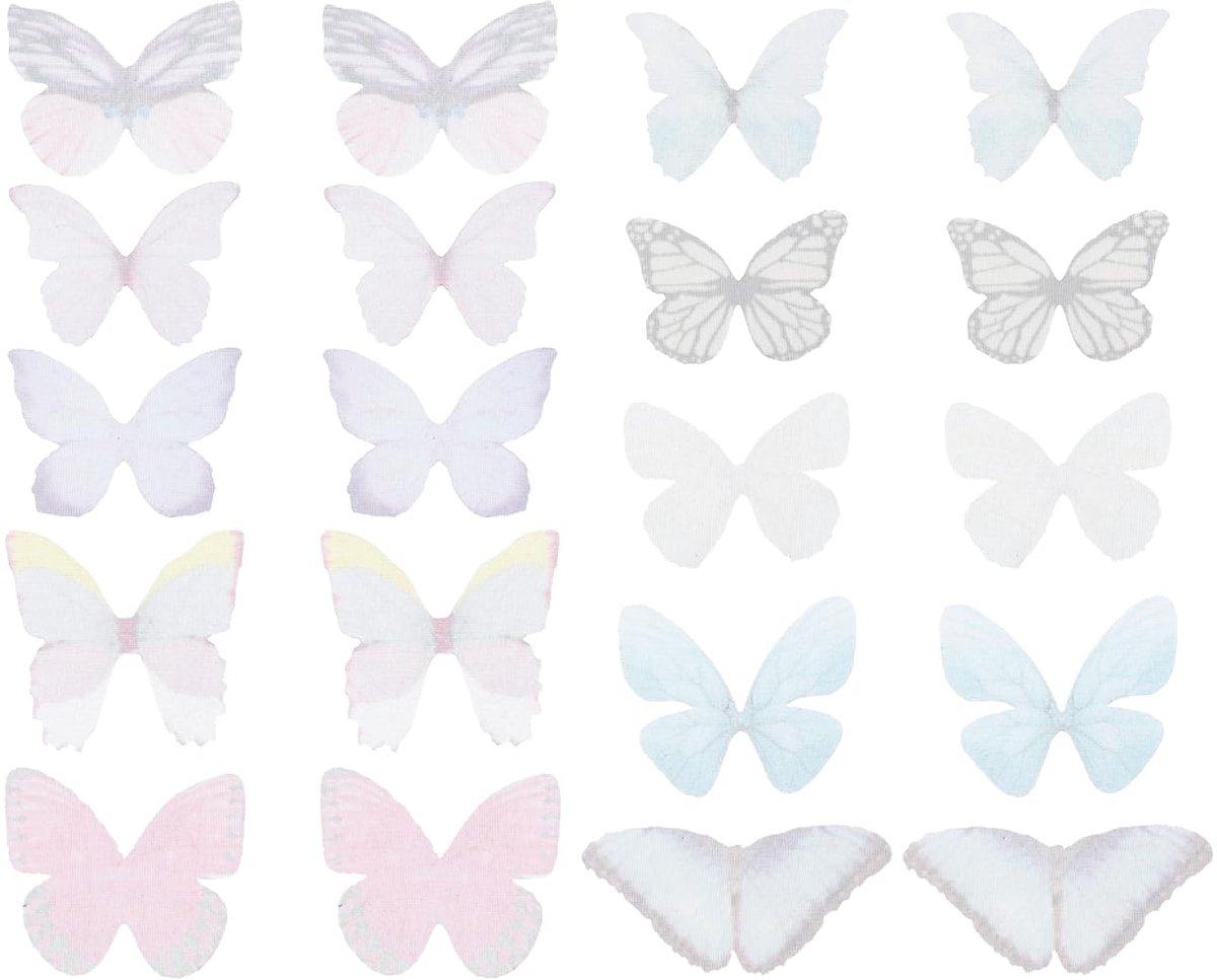 SuPVOX 20 pieces butterflies fur butterfly fabric decoration accessories DIY applications clothing sewing decoration) 3cm