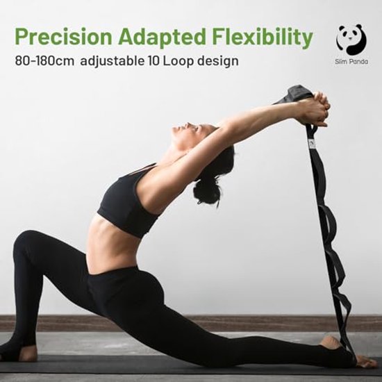 Yoga Stretchband met 10 Lussen - 180 cm - Geschikt voor Pilates, Ballet en Fysiotherapie — afbeelding 2