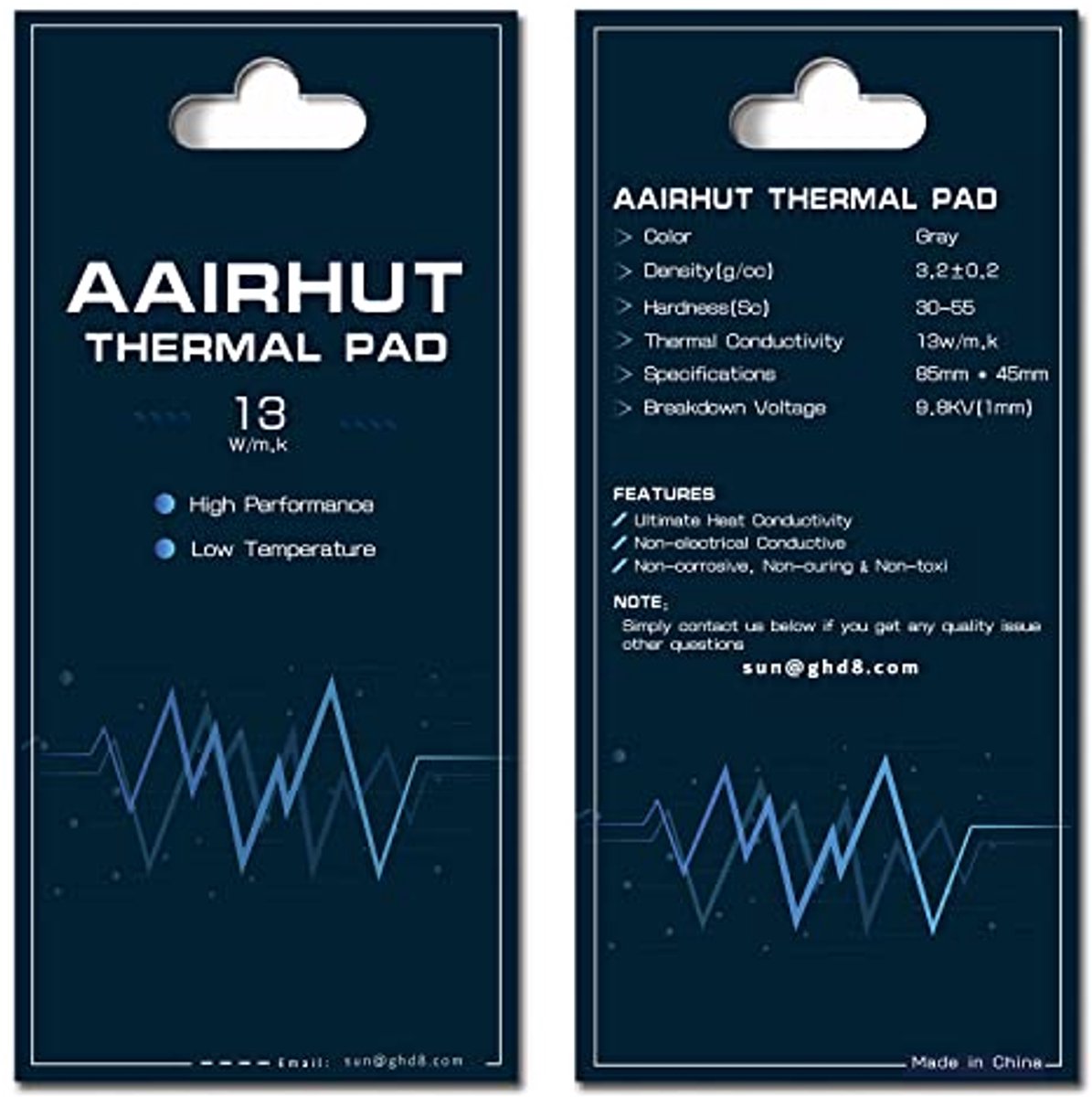 Thermal Pad voor Verkoeling van Elektrische Apparaten - 13 W/mK, 85 x 45 mm - Siliconen Koelkussen