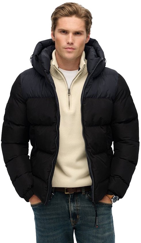 Superdry - Colourblock Gewatteerde Jas Met Capuchon - Heren - Gewatteerde jassen