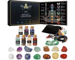 Adventskalender Edelstenen 2026 - Kristallen Adventskalender - 24 Dagen Verrassing - Natuurlijke Edelstenen